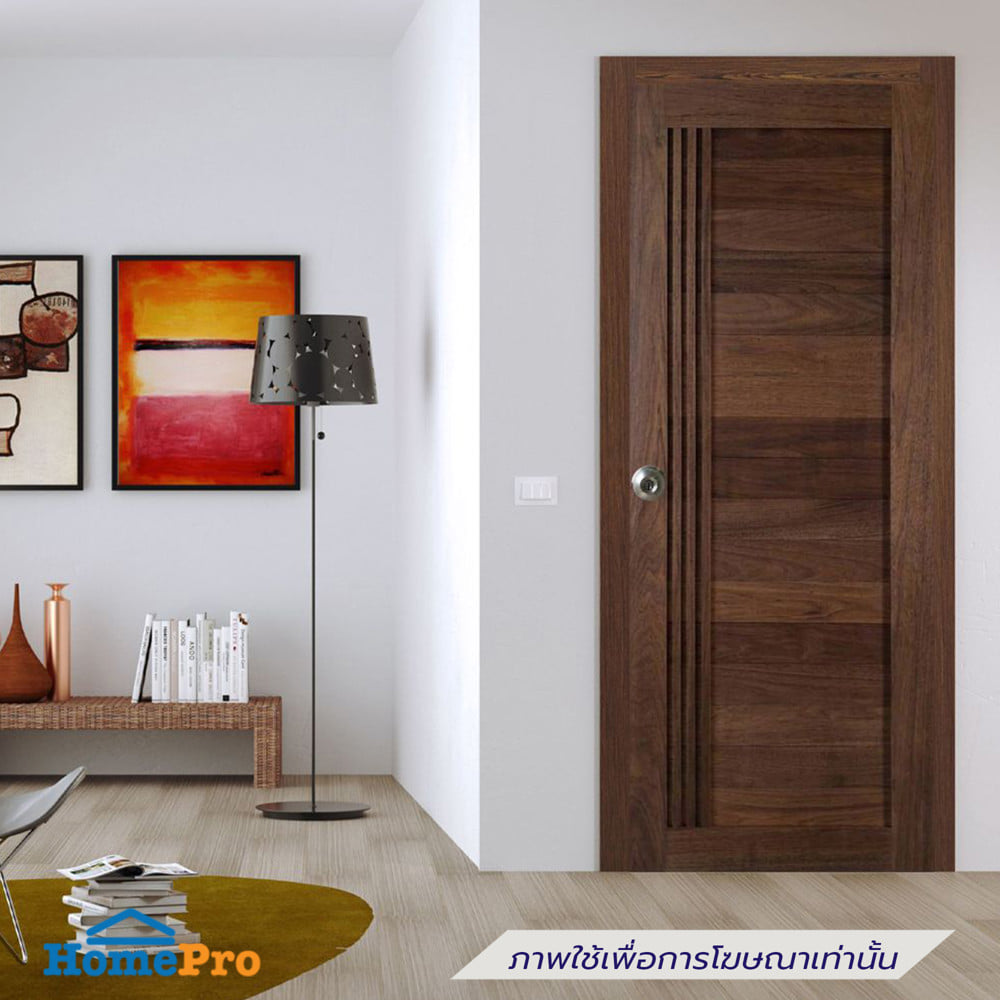 ประตูไม้เนื้อแข็ง ไม่เจาะลูกบิด N999 BALI 90x200 ซม. สีธรรมชาติ