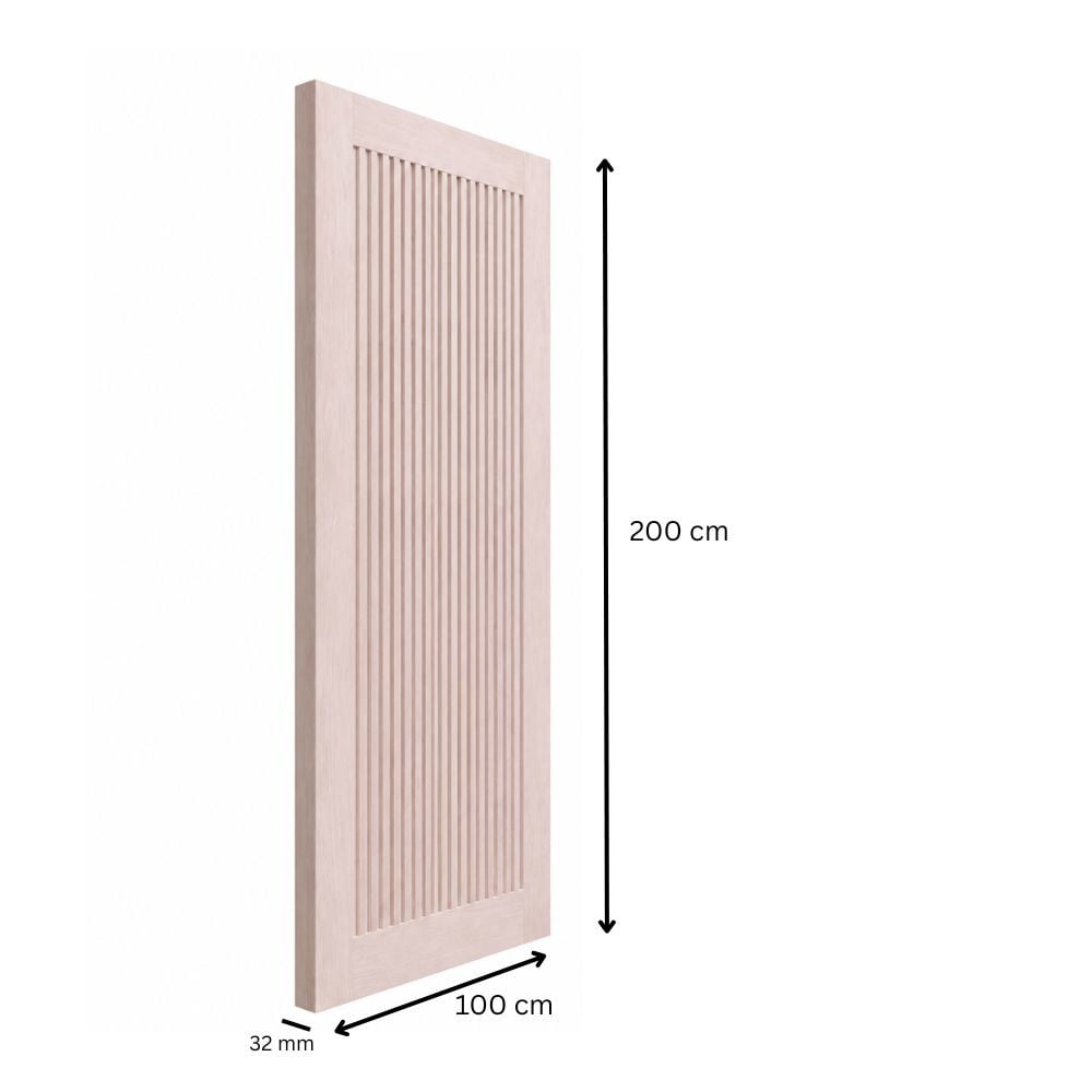 ประตูไม้เนื้อแข็ง ไม่เจาะลูกบิด N999 C-MODERN 100x200 ซม. สีธรรมชาติ