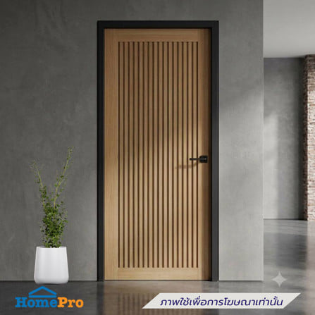 ประตูไม้เนื้อแข็ง ไม่เจาะลูกบิด N999 C-MODERN 100x200 ซม. สีธรรมชาติ_2