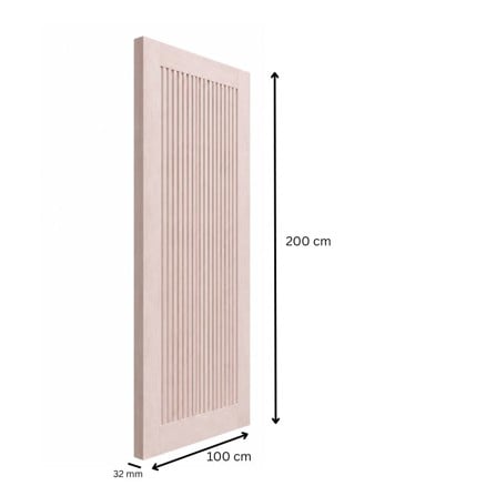 ประตูไม้เนื้อแข็ง ไม่เจาะลูกบิด N999 C-MODERN 100x200 ซม. สีธรรมชาติ_3