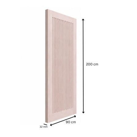 ประตูไม้เนื้อแข็ง ไม่เจาะลูกบิด N999 C-MODERN 90x200 ซม. สีธรรมชาติ_3