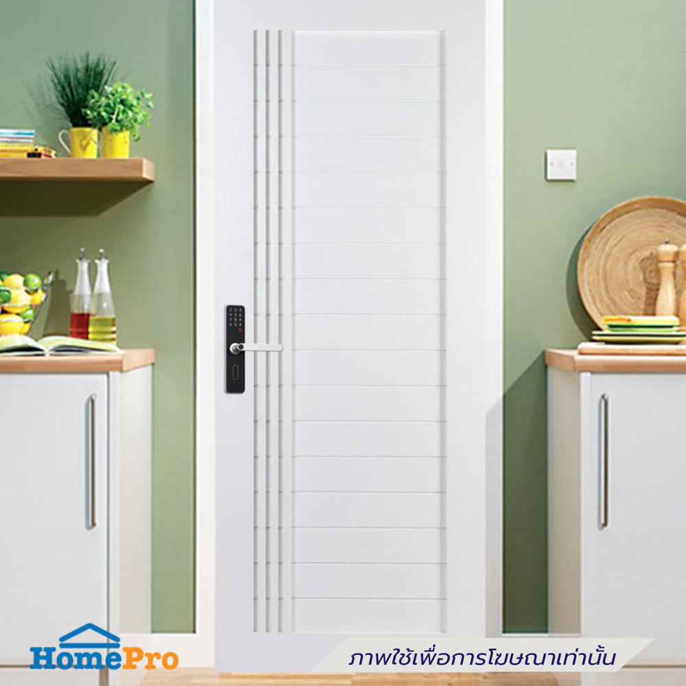 ประตูไม้เนื้อแข็ง ไม่เจาะลูกบิด N999 BALI  100x200 ซม. สีธรรมชาติ