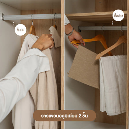 ตู้เสื้อผ้า 2 บานเปิด KONCEPT NORDO 19242313 85 ซม. สีลินด์เบิร์ก/ขาว_6