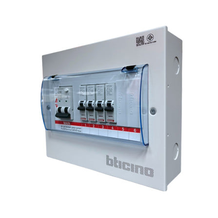 ชุดตู้คอนซูมเมอร์ยูนิต 6 ช่อง 50 แอมป์ พร้อมกันไฟรั่ว/ไฟดูด BTICINO SBTCN6R50M_1