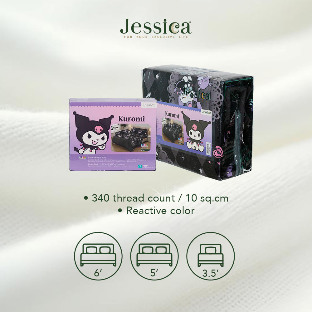 ชุดผ้าปูที่นอน 6 ฟุต (ชุด 5 ชิ้น) JESSICA KUROMI 21073-JP021