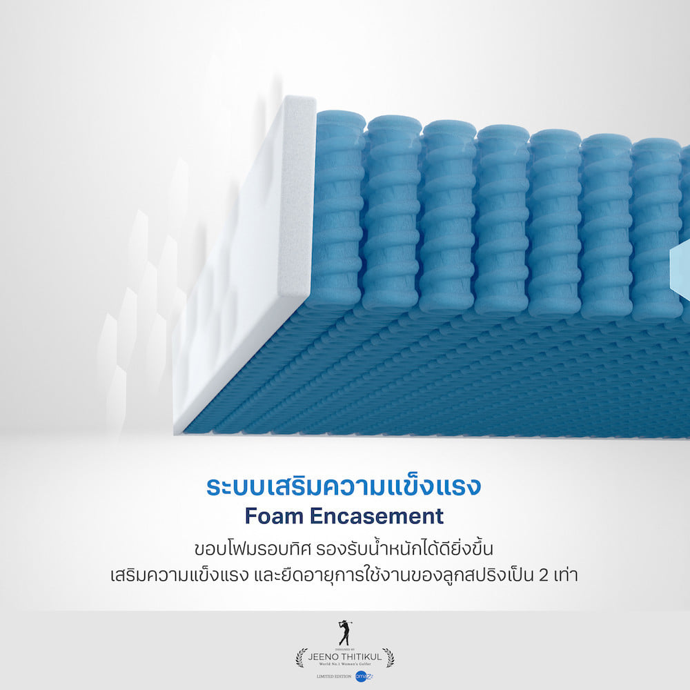 ที่นอนพ็อกเก็ตสปริง 5 ฟุต OMAZZ GRAND FORRESTER JEENO EDITION  (พร้อมชุดเครื่องนอน 9 ชิ้น)