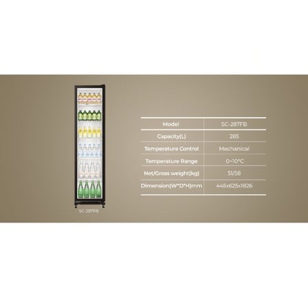 ตู้เครื่องดื่ม 1 ประตู HAIER SC-287FB 9.8 คิว สีดำ_6