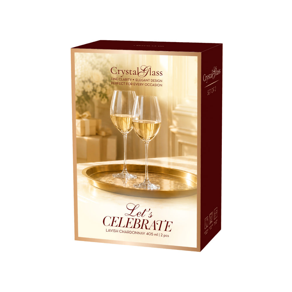 แก้วไวน์คริสตัล 405  มล. OCEAN GLASS LET'S CELEBRATE (แพ็ก 2 ชิ้น)