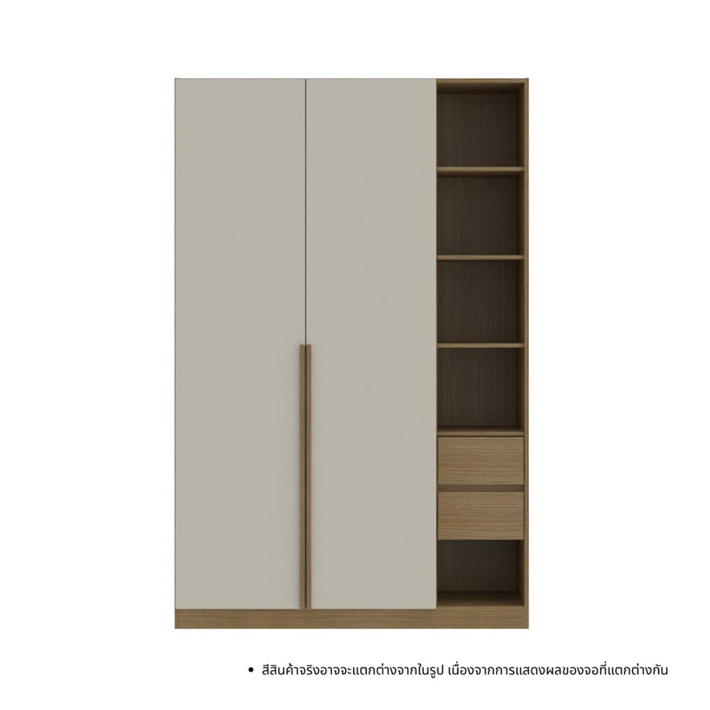ตู้เสื้อผ้า 2 บานเปิด KONCEPT VALLIN 19253730 135 ซม. สี OAK