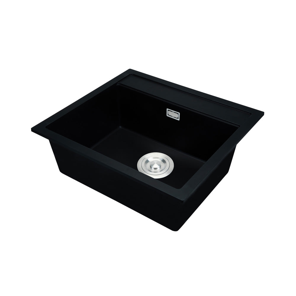 ซิงค์ฝัง 1 หลุม+ก๊อกซิงค์ HAFELE STONEQ 495.07.906 สีดำ
