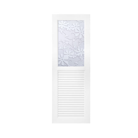 ประตูห้องน้ำ UPVC ไม่เจาะลูกบิด ASARA G931 ดอกไม้ขาว 70x200 ซม. สีขาว_0