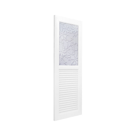 ประตูห้องน้ำ UPVC ไม่เจาะลูกบิด ASARA G931 ดอกไม้ขาว 70x200 ซม. สีขาว_1