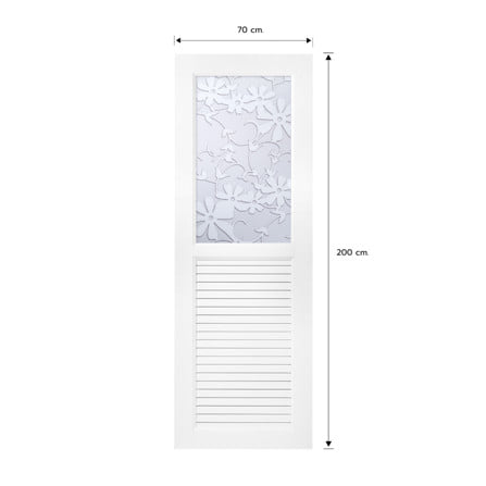ประตูห้องน้ำ UPVC ไม่เจาะลูกบิด ASARA G931 ดอกไม้ขาว 70x200 ซม. สีขาว_4