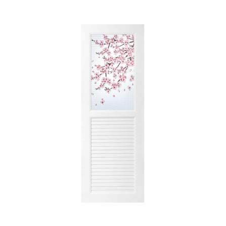 ประตูห้องน้ำ UPVC ไม่เจาะลูกบิด ASARA G925 ดอกซากุระ 70x200 ซม. สีขาว_0