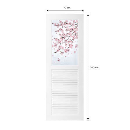ประตูห้องน้ำ UPVC ไม่เจาะลูกบิด ASARA G925 ดอกซากุระ 70x200 ซม. สีขาว_3
