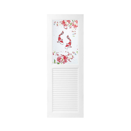 ประตูห้องน้ำ UPVC ไม่เจาะลูกบิด ASARA G924 ปลาคาร์ฟ 70x200 ซม. สีขาว_0