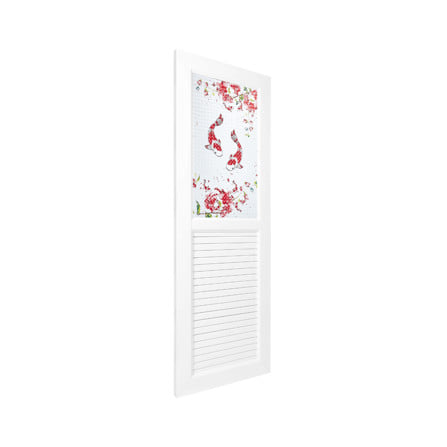 ประตูห้องน้ำ UPVC ไม่เจาะลูกบิด ASARA G924 ปลาคาร์ฟ 70x200 ซม. สีขาว_1