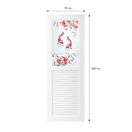 ประตูห้องน้ำ UPVC ไม่เจาะลูกบิด ASARA G924 ปลาคาร์ฟ 70x200 ซม. สีขาว_3