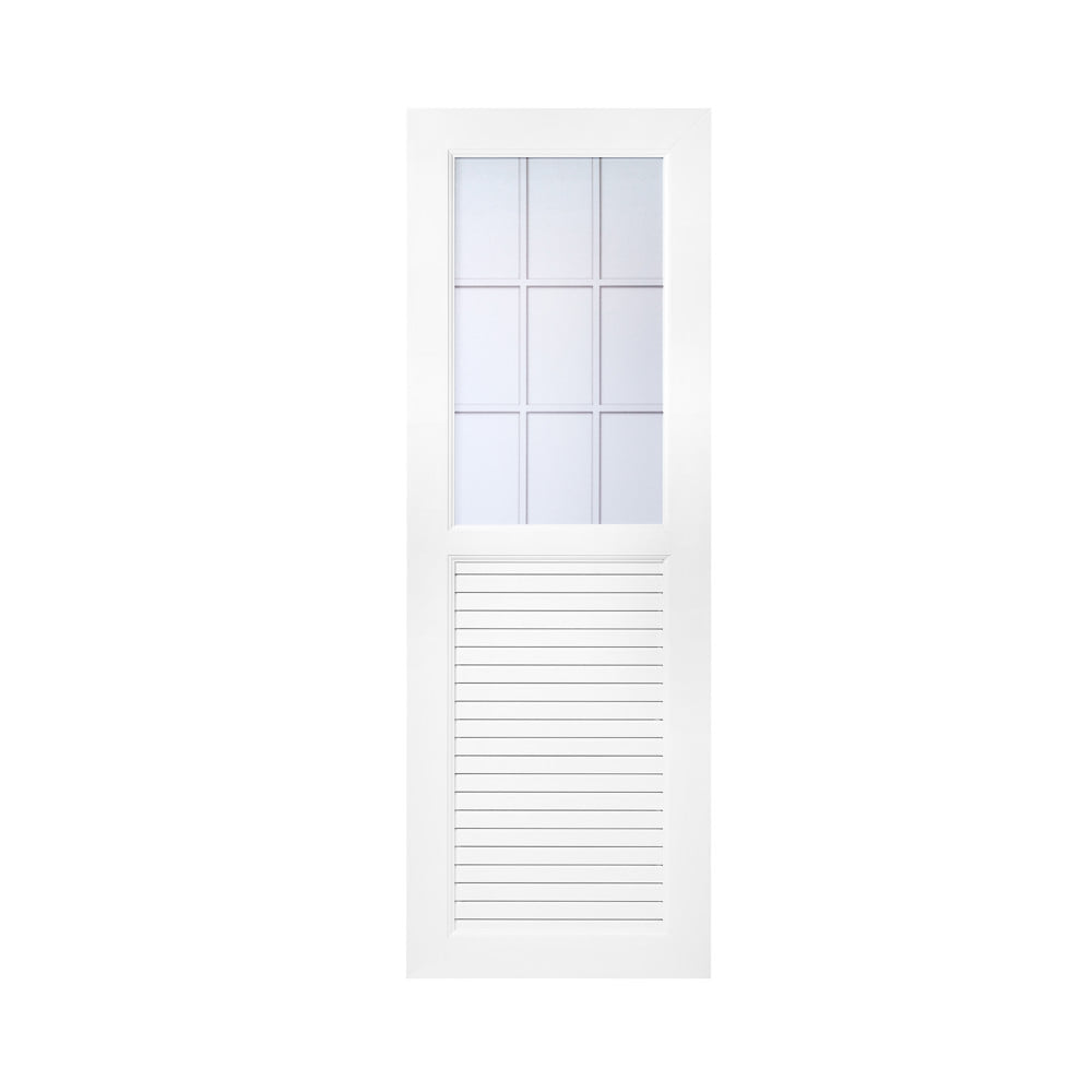 ประตูห้องน้ำ UPVC ไม่เจาะลูกบิด ASARA G932 9 ช่อง 70x200 ซม. สีขาว