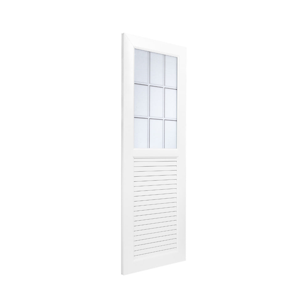 ประตูห้องน้ำ UPVC ไม่เจาะลูกบิด ASARA G932 9 ช่อง 70x200 ซม. สีขาว