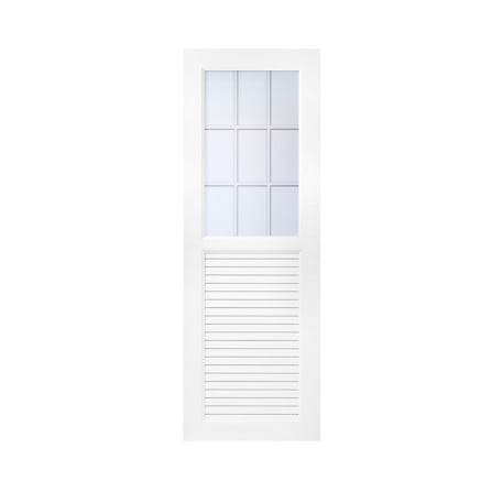ประตูห้องน้ำ UPVC ไม่เจาะลูกบิด ASARA G932 9 ช่อง 70x200 ซม. สีขาว_0