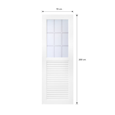 ประตูห้องน้ำ UPVC ไม่เจาะลูกบิด ASARA G932 9 ช่อง 70x200 ซม. สีขาว_4
