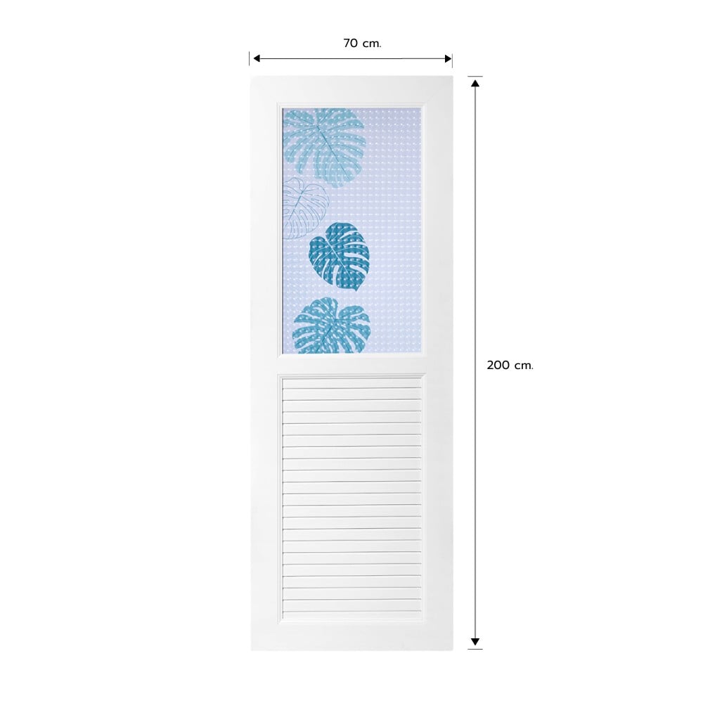 ประตูห้องน้ำ UPVC ไม่เจาะลูกบิด AZLE AZ112 MONSTERA 70x200 ซม. สีขาว