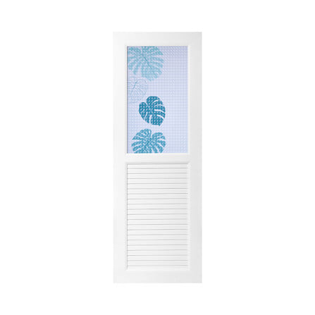 ประตูห้องน้ำ UPVC ไม่เจาะลูกบิด AZLE AZ112 MONSTERA 70x200 ซม. สีขาว_0