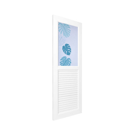 ประตูห้องน้ำ UPVC ไม่เจาะลูกบิด AZLE AZ112 MONSTERA 70x200 ซม. สีขาว_1