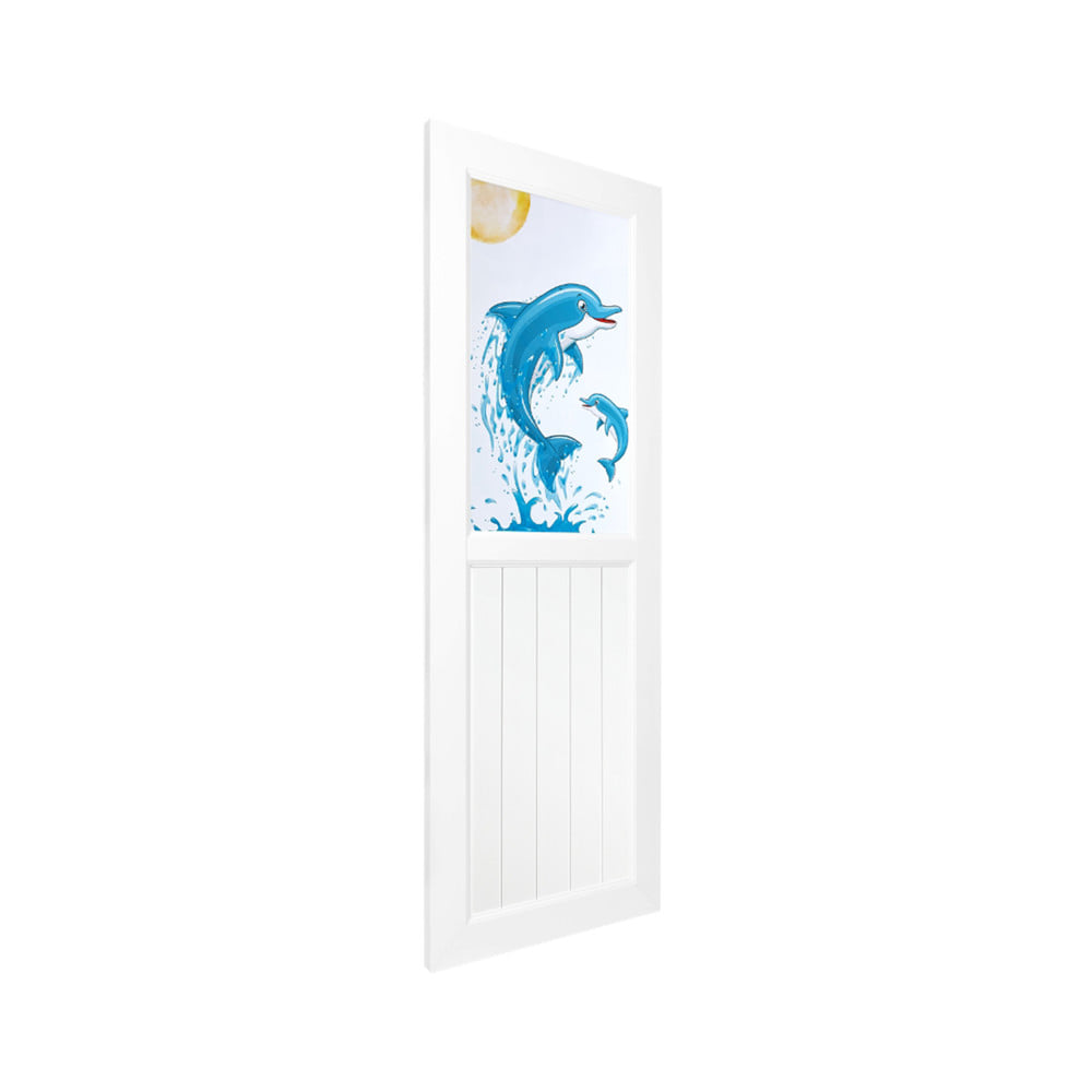 ประตูห้องน้ำ UPVC ไม่เจาะลูกบิด AZLE โลมา (บานทึบ) 70x200 ซม. สีขาว