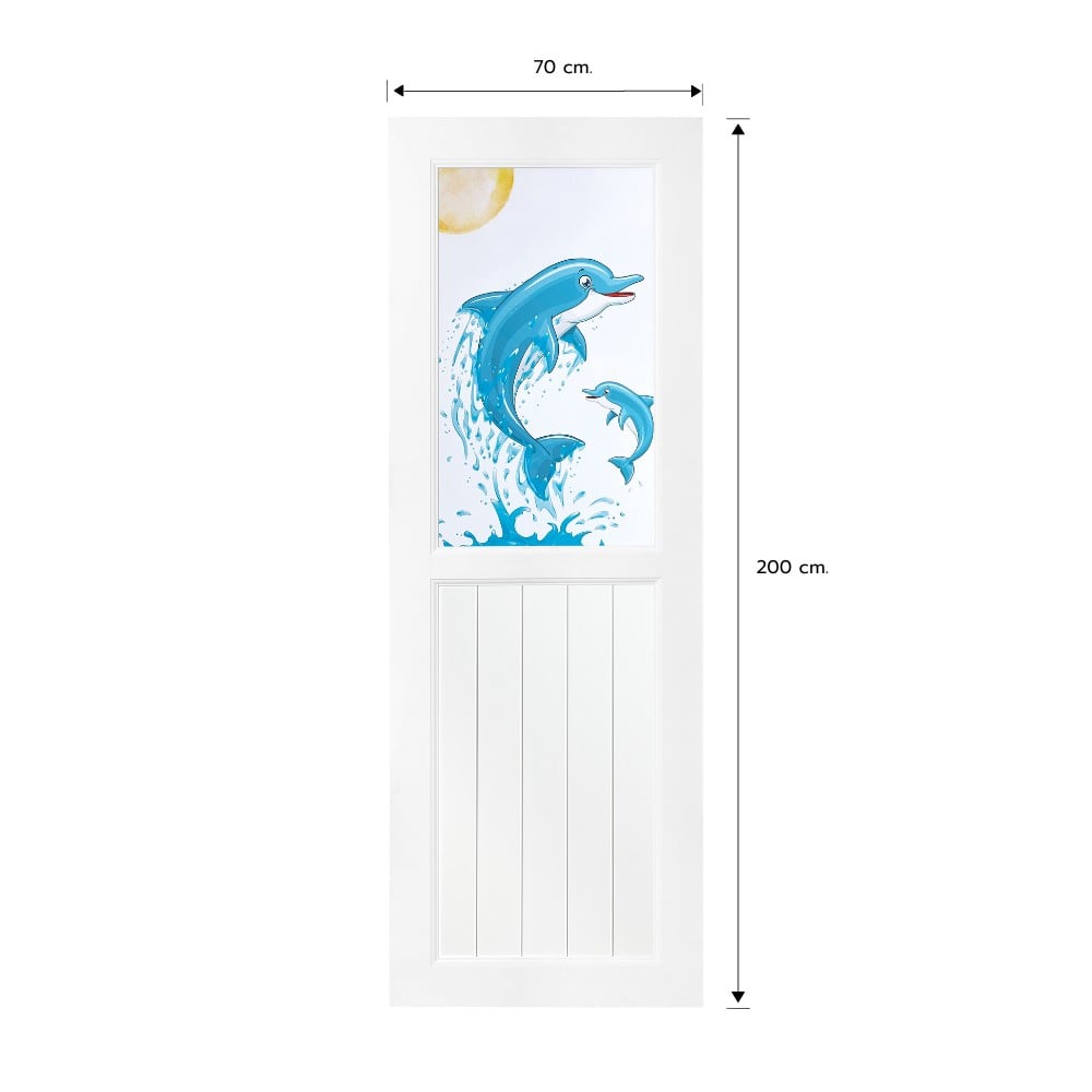 ประตูห้องน้ำ UPVC ไม่เจาะลูกบิด AZLE โลมา (บานทึบ) 70x200 ซม. สีขาว