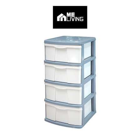 ตู้ลิ้นชัก 4 ชั้น ME LIVING SAMMY 40x45x88 ซม. สีขาว/เทา_0