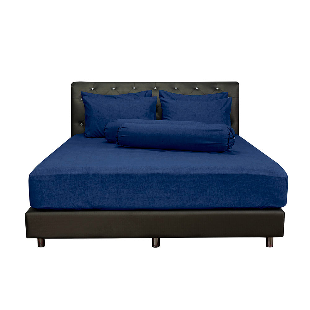 ชุดผ้าปูที่นอน 6 ฟุต (ชุด 5 ชิ้น) PICASSO CLASSIC สี NAVY BLUE