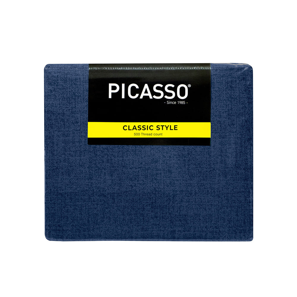 ชุดผ้าปูที่นอน 6 ฟุต (ชุด 5 ชิ้น) PICASSO CLASSIC สี NAVY BLUE