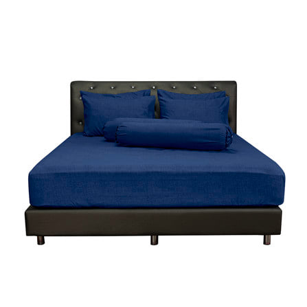 ชุดผ้าปูที่นอน 6 ฟุต (ชุด 5 ชิ้น) PICASSO CLASSIC สี NAVY BLUE_1
