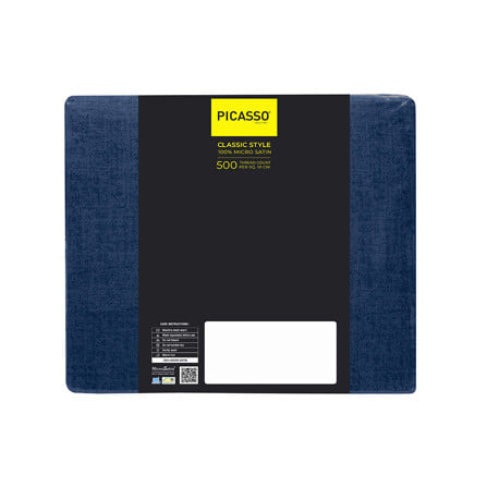 ชุดผ้าปูที่นอน 6 ฟุต (ชุด 5 ชิ้น) PICASSO CLASSIC สี NAVY BLUE_5