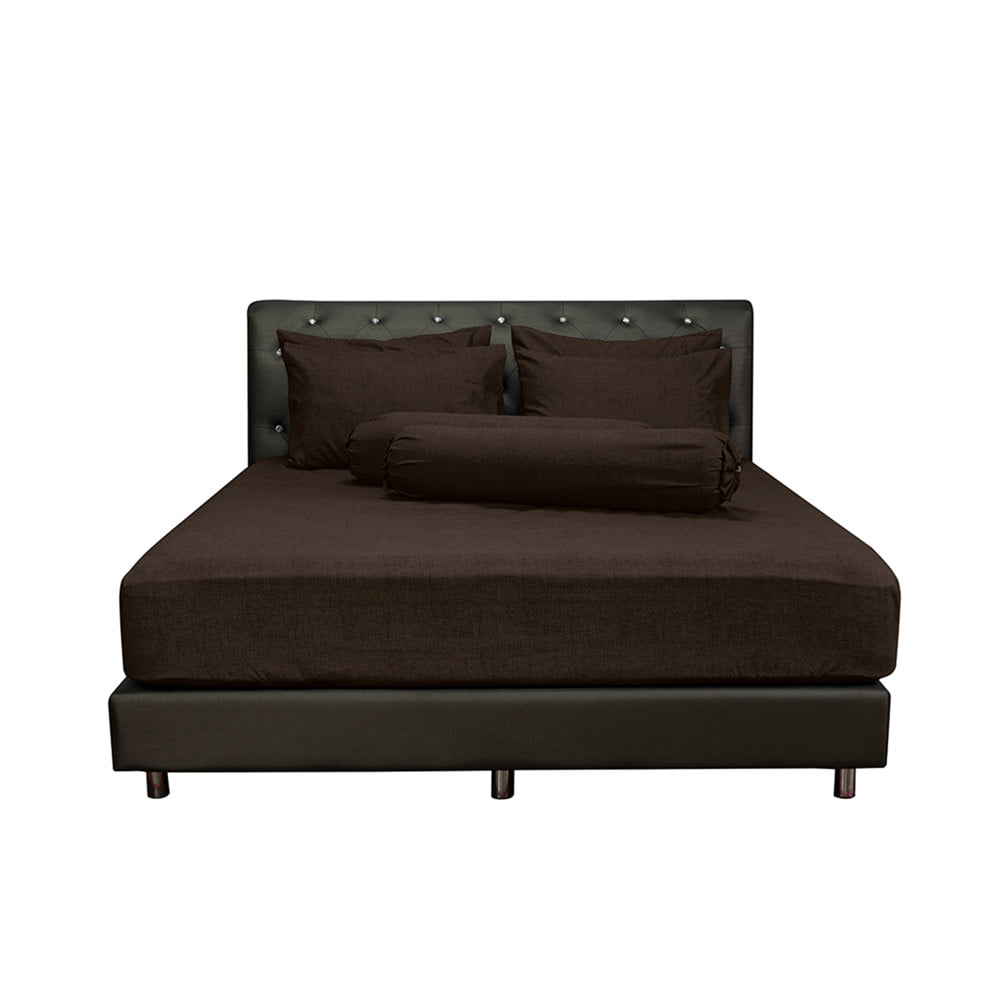 ชุดผ้าปูที่นอน 6 ฟุต (ชุด 5 ชิ้น) PICASSO CLASSIC สี DARK BROWN