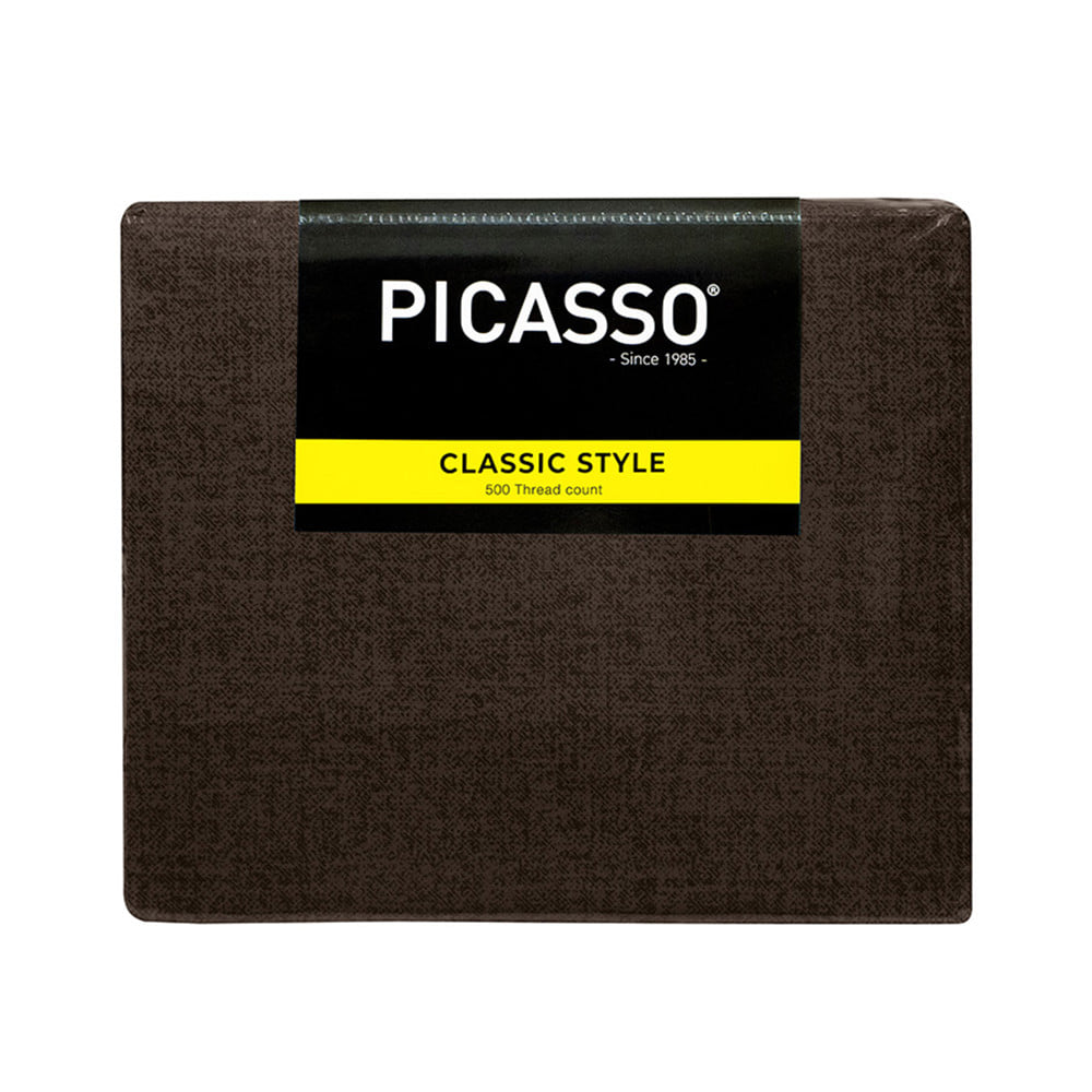 ชุดผ้าปูที่นอน 6 ฟุต (ชุด 5 ชิ้น) PICASSO CLASSIC สี DARK BROWN