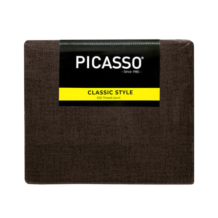 ชุดผ้าปูที่นอน 6 ฟุต (ชุด 5 ชิ้น) PICASSO CLASSIC สี DARK BROWN_4