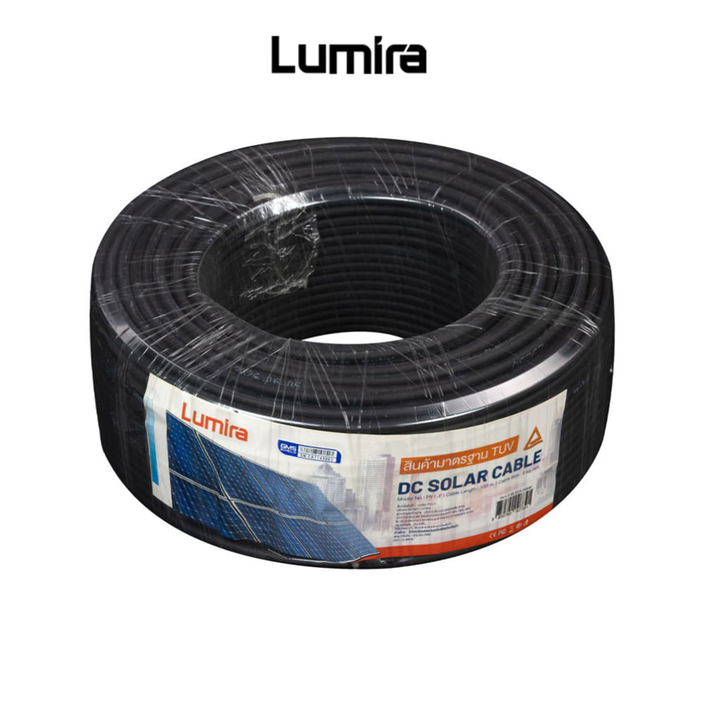 สายไฟโซลาร์เซลล์ LUMIRA LPV1F-6-100-B 1x6 ตร.มม 100 เมตร สีดำ