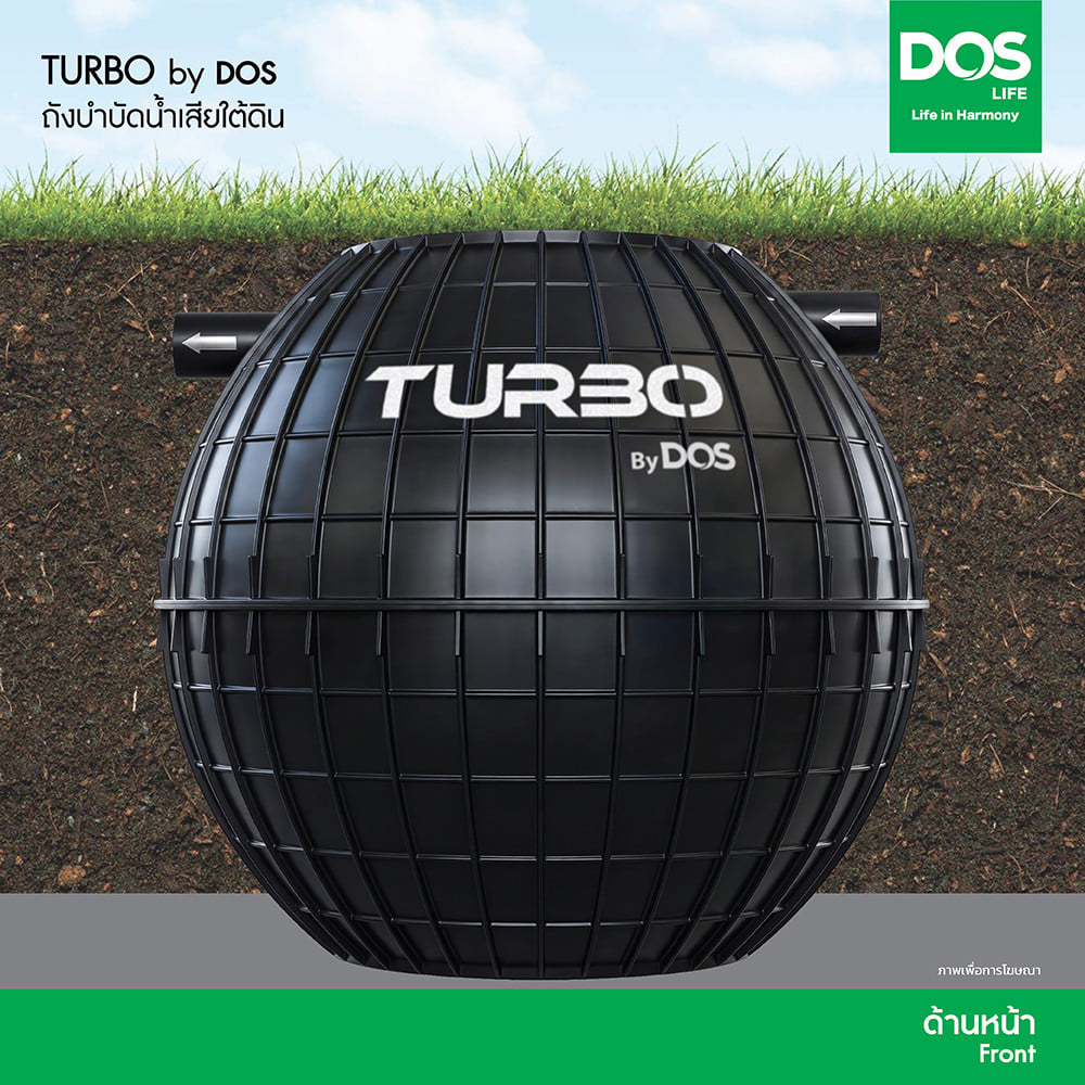 ถังบำบัดน้ำเสีย DOS TURB0 1000 ลิตร สีดำ