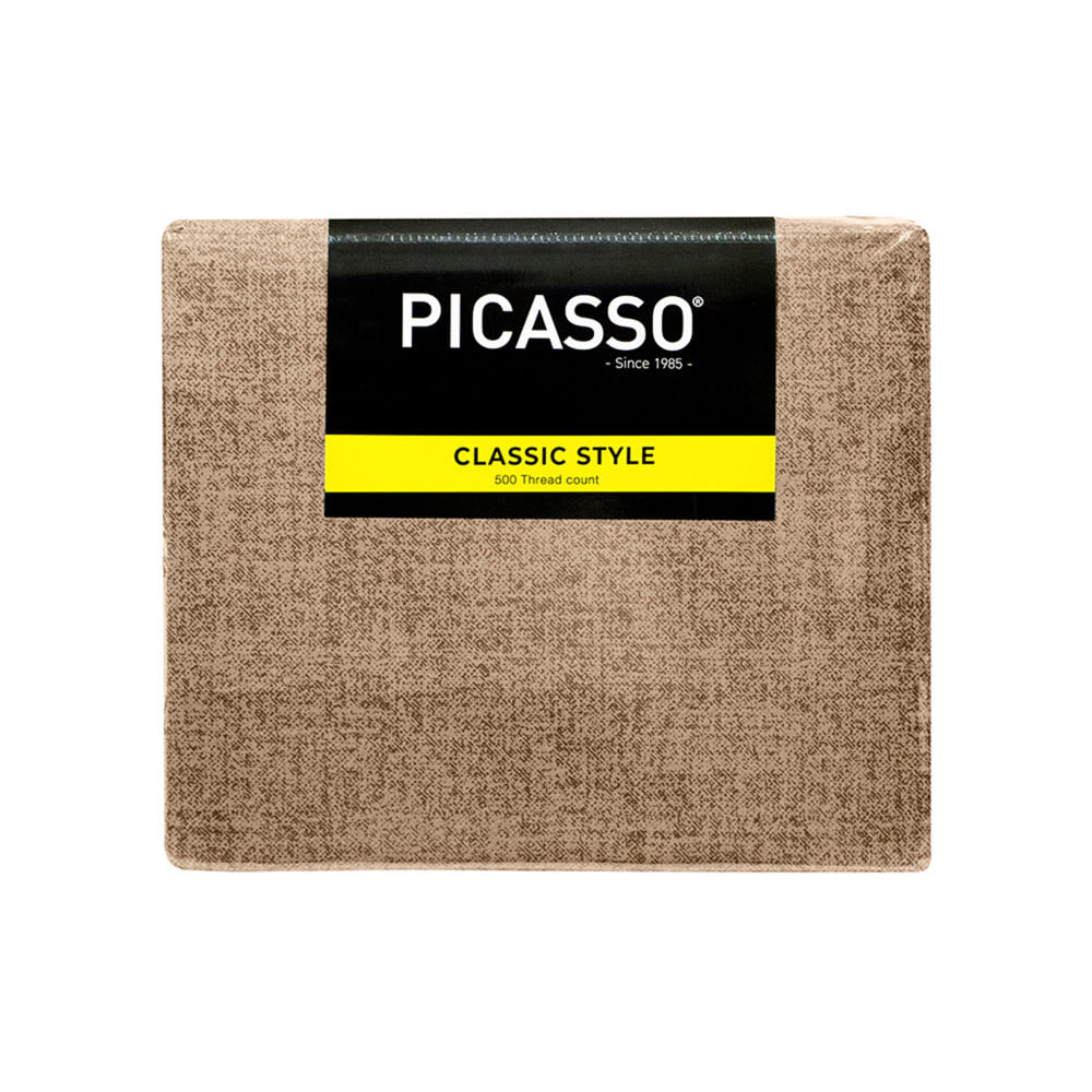 ชุดผ้าปูที่นอน 6 ฟุต (ชุด 5 ชิ้น) PICASSO CLASSIC สี LIGHT BROWN