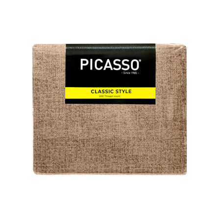 ชุดผ้าปูที่นอน 6 ฟุต (ชุด 5 ชิ้น) PICASSO CLASSIC สี LIGHT BROWN_4