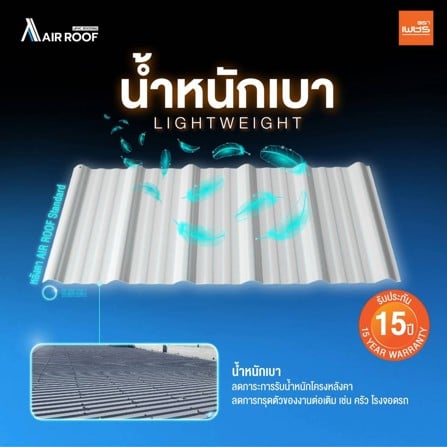 หลังคาโปร่งแสง AIRROOF STANDARD DIAMOND 1.075 x 5 เมตร สีขาว_1