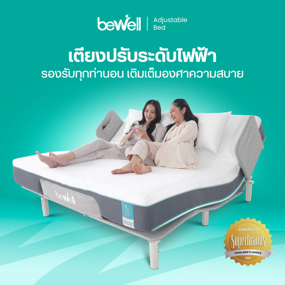 โครงเตียงไฟฟ้าปรับระดับ 6 ฟุต BEWELL AB-03 สีเทา