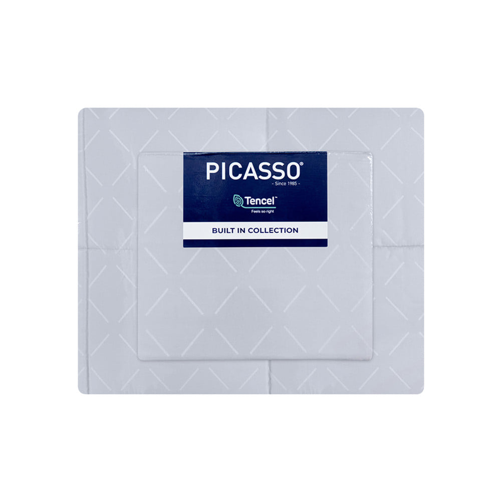 ชุดผ้าปูที่นอน 6 ฟุต (ชุด 6 ชิ้น) PICASSO TENCEL สี LIGHT GREY