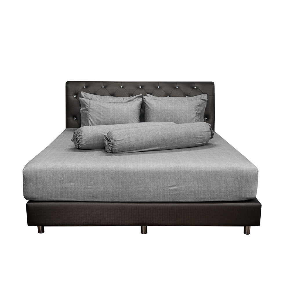 ชุดผ้าปูที่นอน 6 ฟุต (ชุด 5 ชิ้น) PICASSO CLASSIC สี DARK GREY