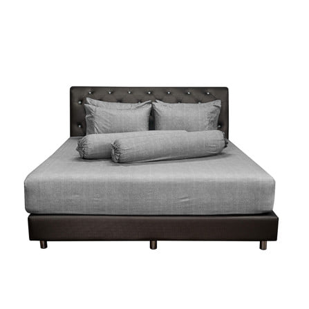 ชุดผ้าปูที่นอน 6 ฟุต (ชุด 5 ชิ้น) PICASSO CLASSIC สี DARK GREY_1