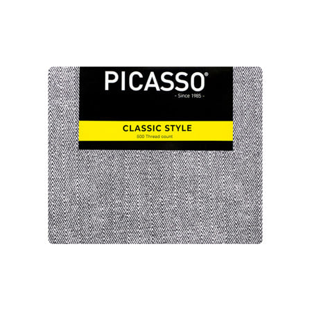 ชุดผ้าปูที่นอน 6 ฟุต (ชุด 5 ชิ้น) PICASSO CLASSIC สี DARK GREY_4