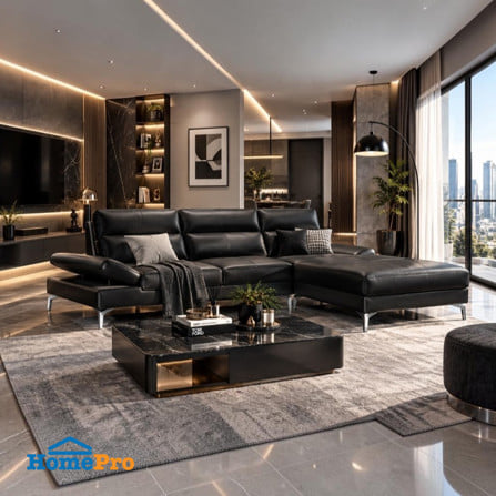 โซฟาเข้ามุมขวา SOFA SOLUTIONS RAYMOND 19240896 สีดำ_1